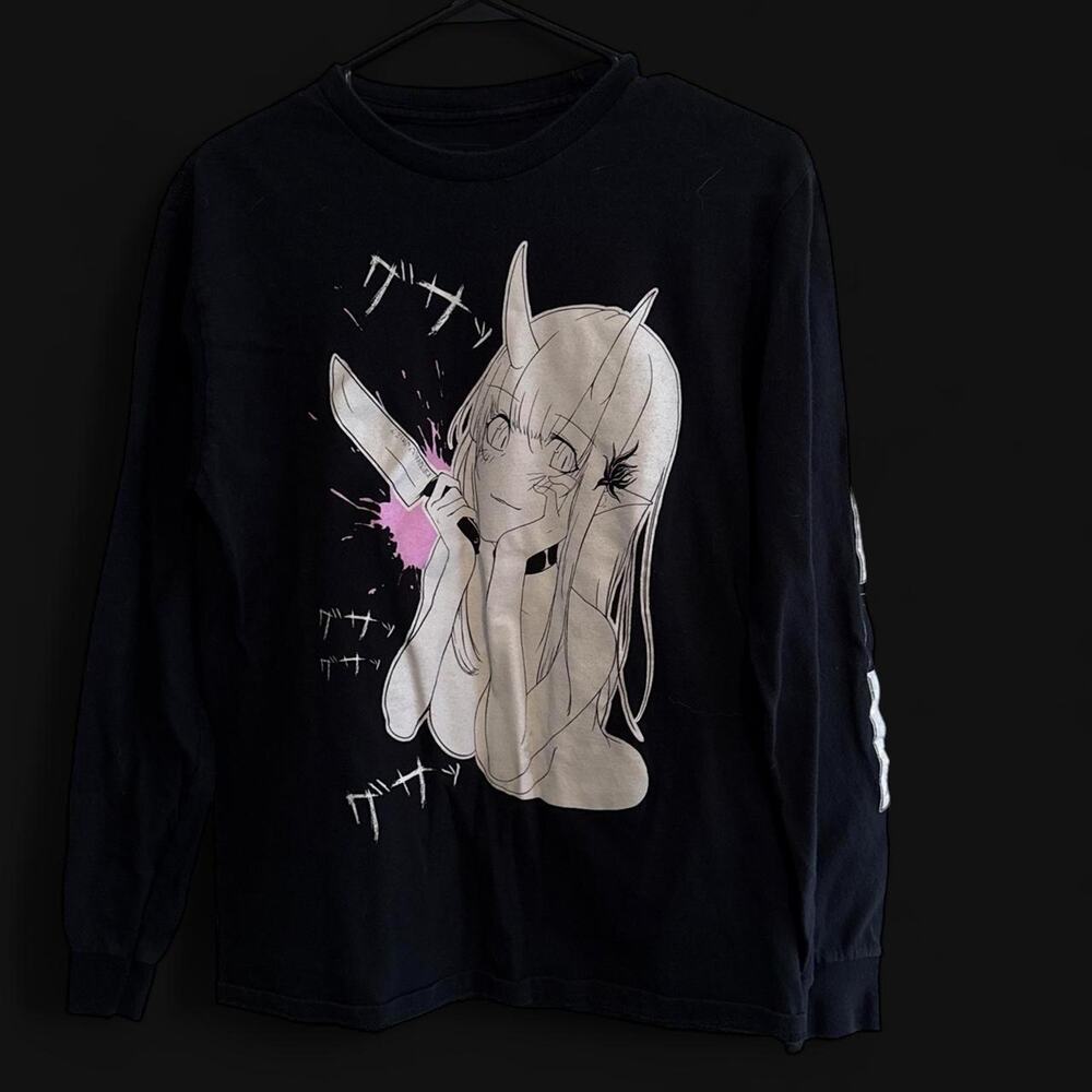 Black long sleeve anime style graphic